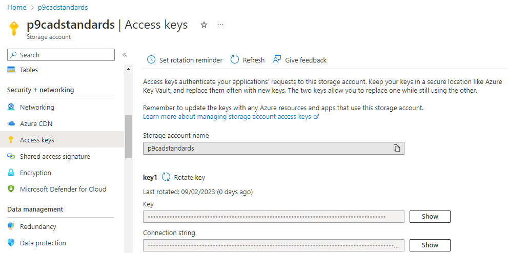 Microsoft Azure Access keys