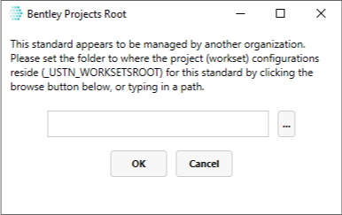Set Bentley Projects Root dialog box